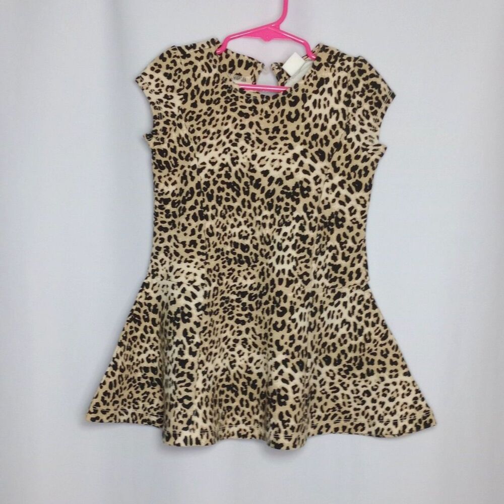 Gymboree Leopard Mini Dress Animal Print Short Cap Slve Stretch Toddler Girls 5